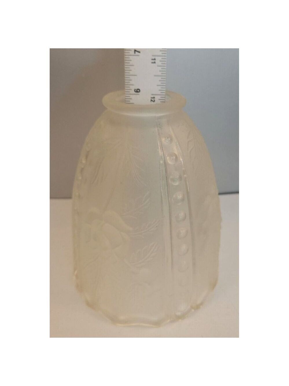 Vintage Frosted Glass Ruffled Lamp Shade Replacement Bell Light Cover 6 Inch - Picture 9 of 9